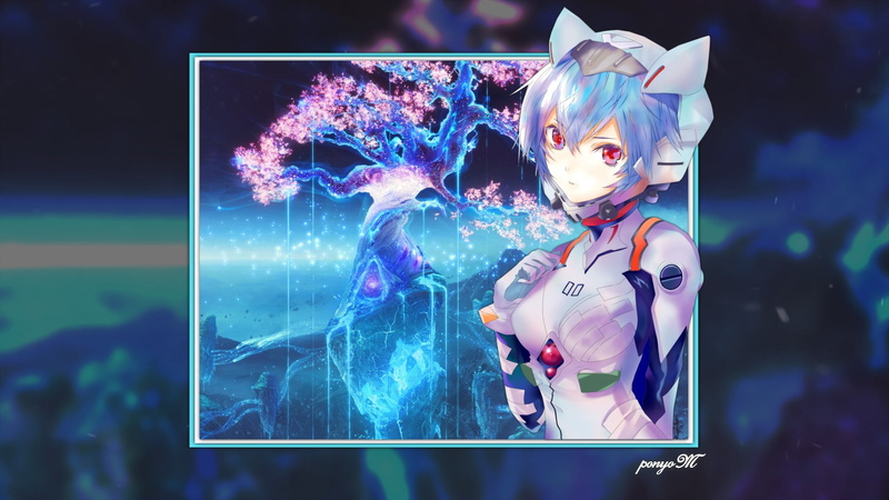 Neon Genesis Evangelion, 1080P, digital composite, human representation, arts culture and entertainment, night, auto post production filter, Ayanami Rei