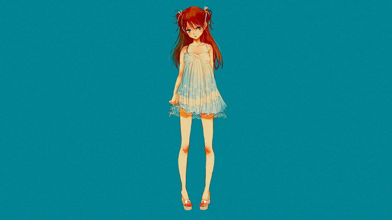 hairstyle, beautiful woman, 1080P, anime, one person, young adult, dress, Neon Genesis Evangelion, Asuka Langley Soryu, redhead, simple background, cut out