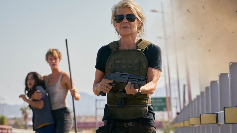 Terminator: Dark Fate, 2K, Terminator, Mackenzie Davis, Natalia Reyes, Linda Hamilton