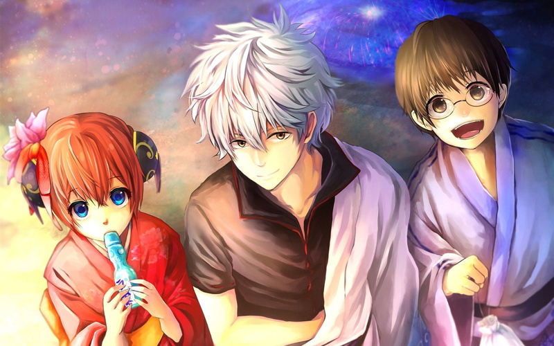 Shimura Shinpachi, Kagura (Gintama), 1080P, Gintoki Sakata, Gintama, Anime