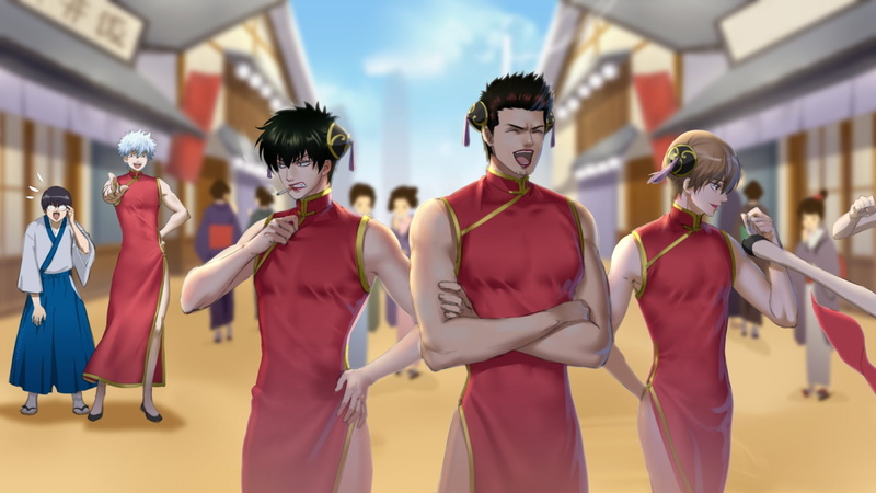 Gintoki Sakata, Anime, Okita Sougo, Toushirou Hijikata, Shimura Shinpachi, Kondo Isao, 1080P, Gintama