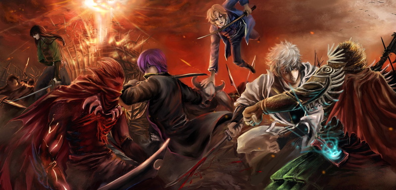 1080P, Sakamoto Tatsuma, Gintama, Anime, Gintoki Sakata, Kotaro Katsura, Shinsuke Takasugi