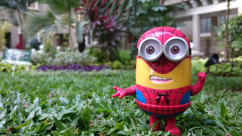 Despicable Me, celebration, art and craft, human representation, no people, close-up, nature, flower, focus on foreground, multi colored, day, Spiderman