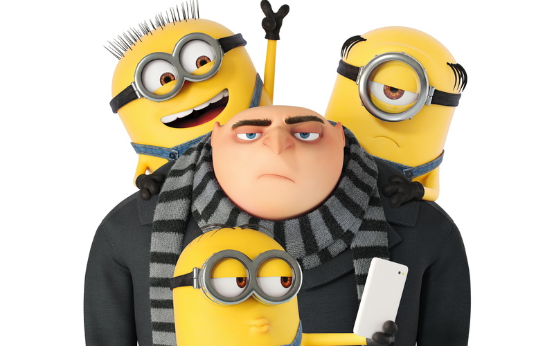 real people, portrait, 4K, white background, holding, Gru, clothing, studio shot, yellow, k, front view, representation, Despicable, cut out, headshot