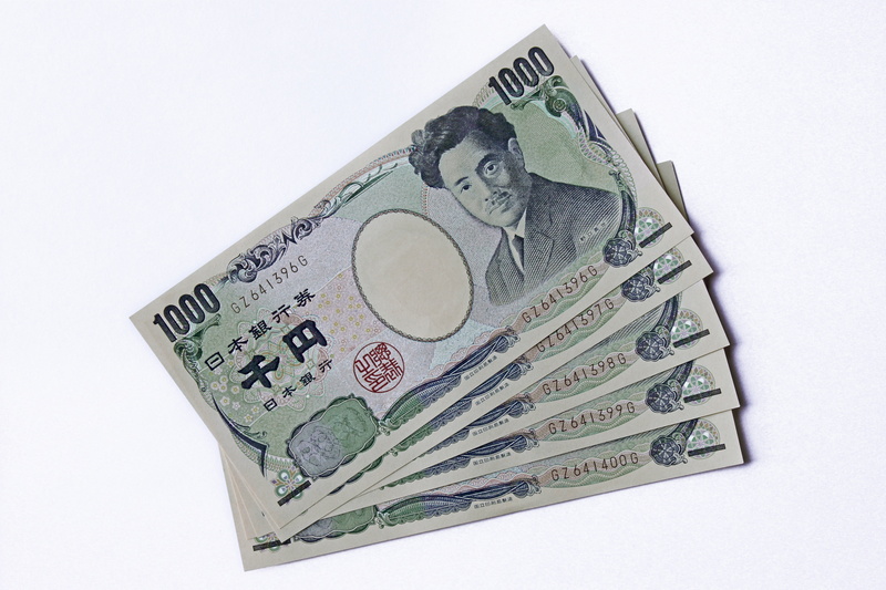 banking, currency, business, dollar, still life, japanese money, 5K, savings, paper Currency, white background, finance, studio shot, cut out, number 100
