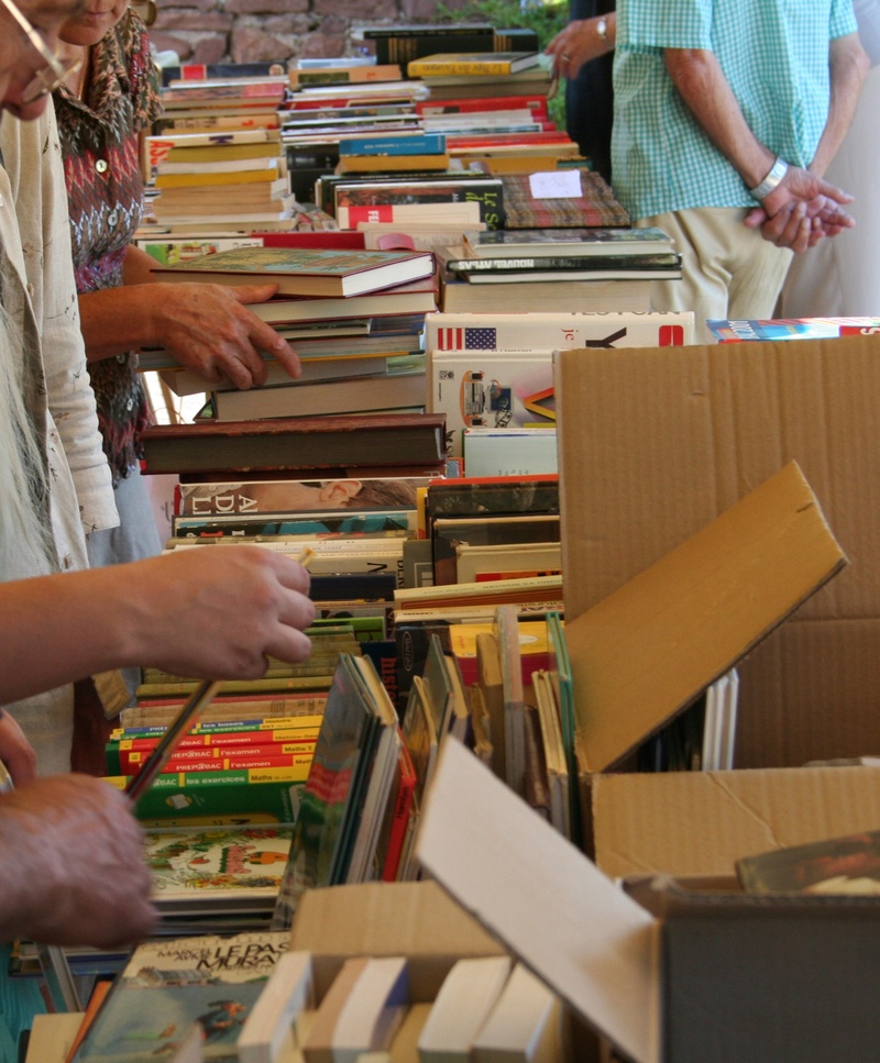 leisure activity, women, variation, indoors, abundance, large group of objects, bargain hunting, selective focus, 1080P, people, book, table, books occasion