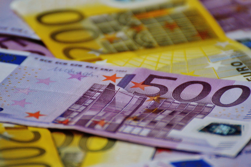 group of objects, euro notes, currency, number, still life, no people, economy, seem, indoors, yellow, business, money, savings, many, banknote, medium group of objects