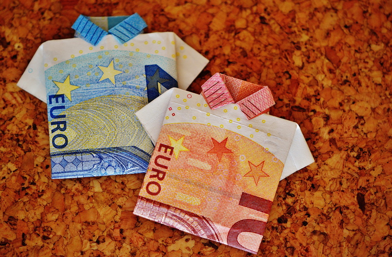indoors, table, folded, the last shirt, reserve, 5K, 10 euro, close-up, paper, heap, economy, cash and cash equivalents, euro, wealth, high angle view