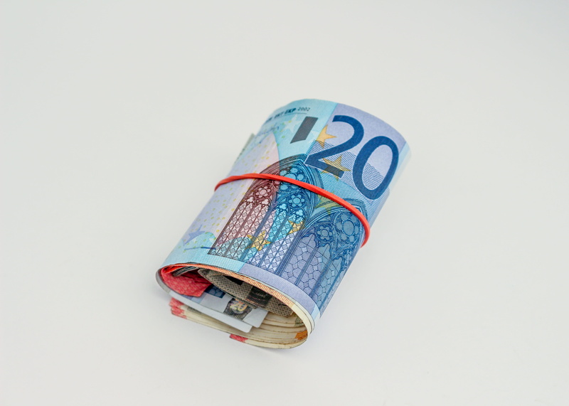 cut out, white background, close-up, savings, investment, business, Euros, paper currency, Banknotes, studio shot, paper money, copy space, finance and economy