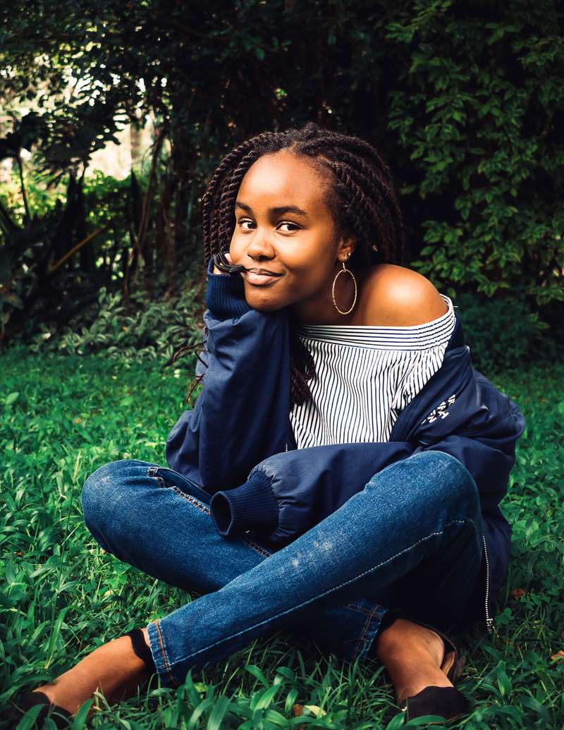 land, hairstyle, outdoors, plant, model, women, tree, nairobi, black girl, one person, sitting, young adult, casual clothing, girl, 5K, kenya, colour