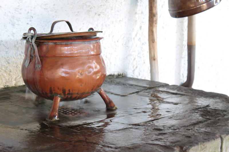 reflection, kitchen utensil, architecture, wet, stove, nature, cooking pot, nostalgia, cook, fairy tales, household equipment, no people, metal, water