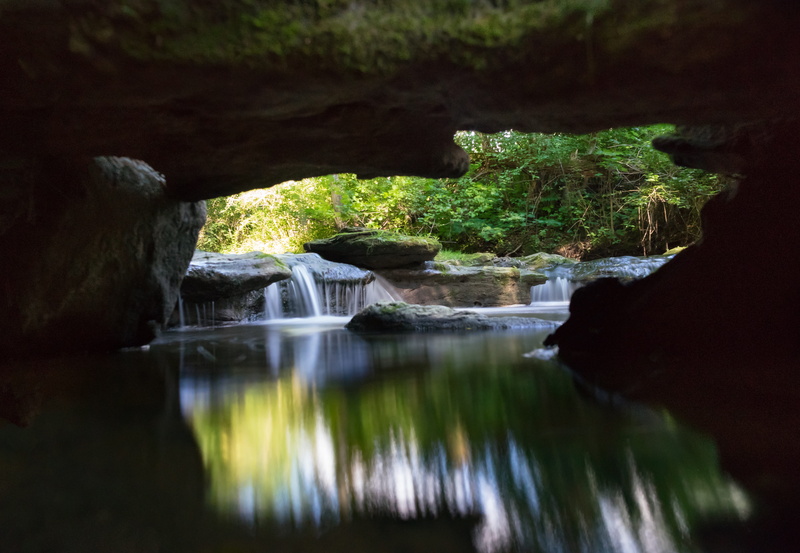 green, racing, forest, formation, tree, 5K, cave, summer, rock formation, scenics - nature, tranquility, rock, water, outdoors, steep, bridge - man made structure