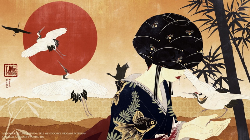 1080P, japanese, women, cranes, bamboo