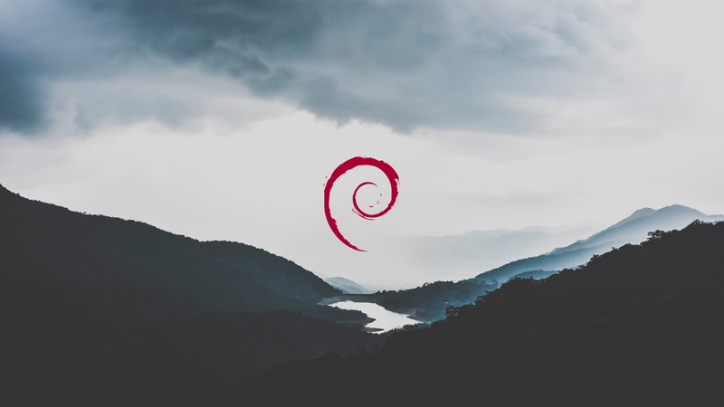 mountains, 4K, Linux, nature, river, forest, Debian