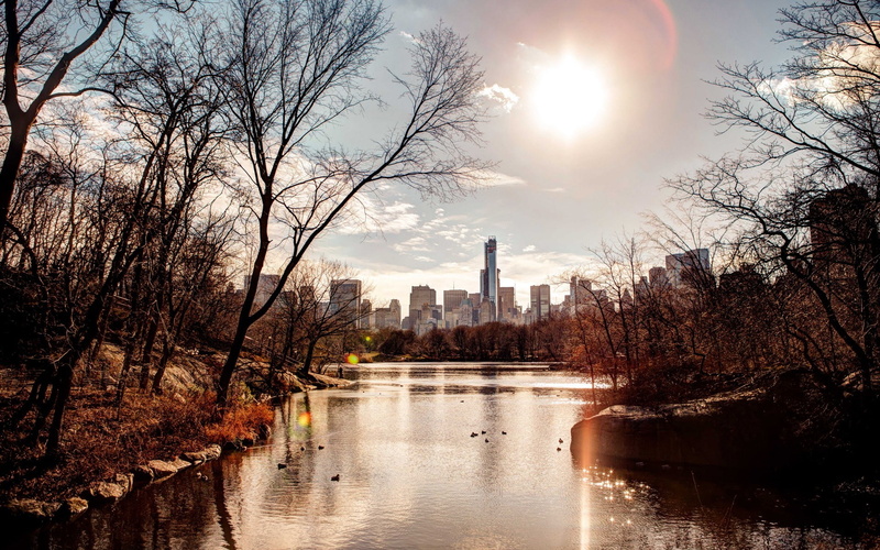 sky, sun, nature, skyscraper, body, water, 1080P, river, reflection, hd, building exterior, mint, architecture, travel destinations, office building exterior