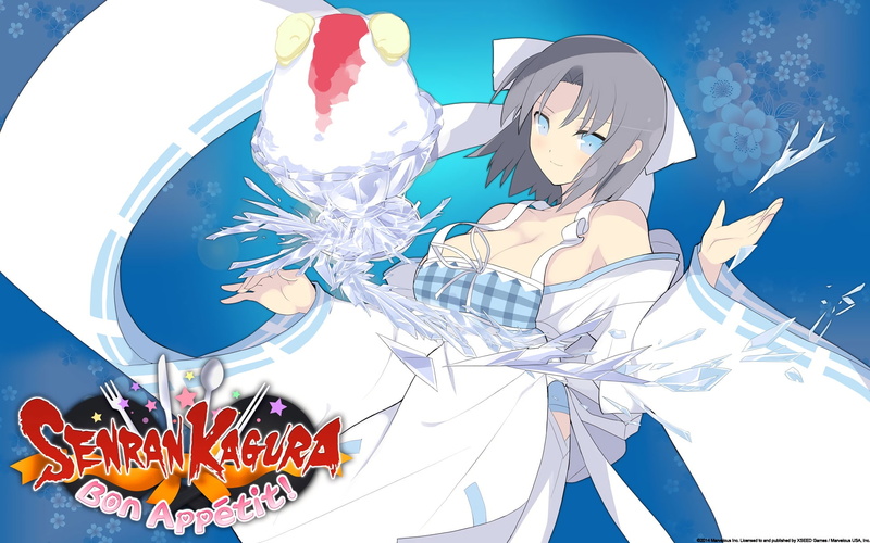 1080P, senran, yumi, tagme, logo, food, hair, konachan, gray, blue, (senran, aqua, (artist), com, 253571, apron, short, appetit, cleavage, bon, eyes, breasts