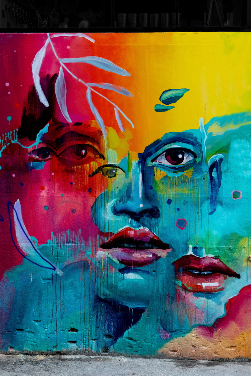 human representation, art and craft, festival, representation, painted, architecture, image, multi colored, graffiti, day, creativity, painting, outdoors