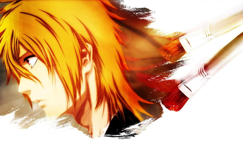 orange, character, ichigo kurosaki, kurosaki, ichico, bleach, 1080P, 1920x1200, anime, man, haired
