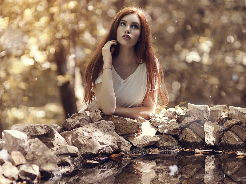stones, Valentina Galassi, model, women outdoors, Alessandro Di Cicco, 2K, women