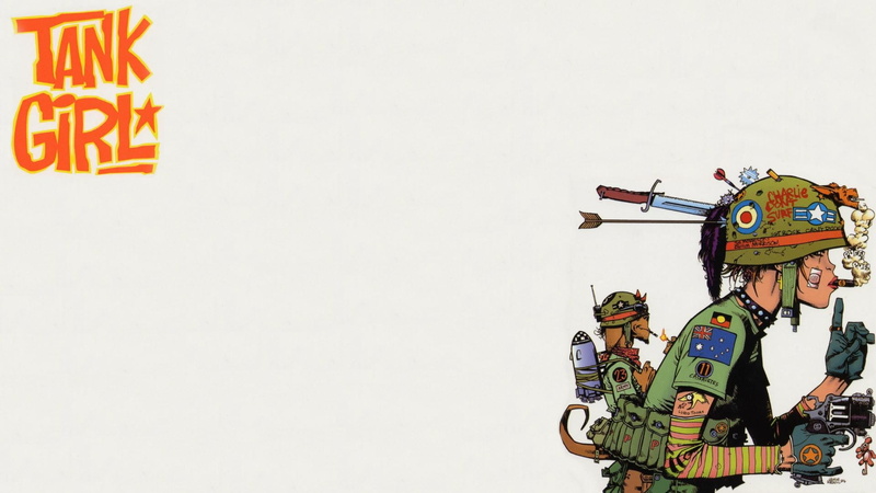 day, comics, nature, people, copy space, real people, representation, clothing, Tank Girl, sign, text, lifestyles, leisure activity, creativity, communication