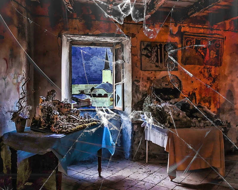 deterioration, ruined, bad condition, absence, built structure, window, chair, architecture, broken glass, day, run-down, messy, damaged, table, seat, 480P