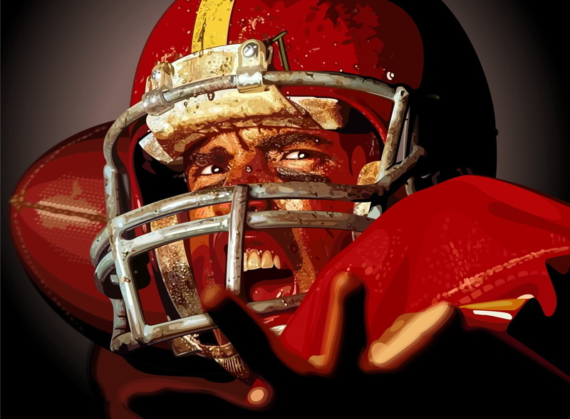 determination, sport, indoors, headwear, Football, still life, clothing, no people, red, nfl, American, Sports, 1080P, close-up, Player, human representation