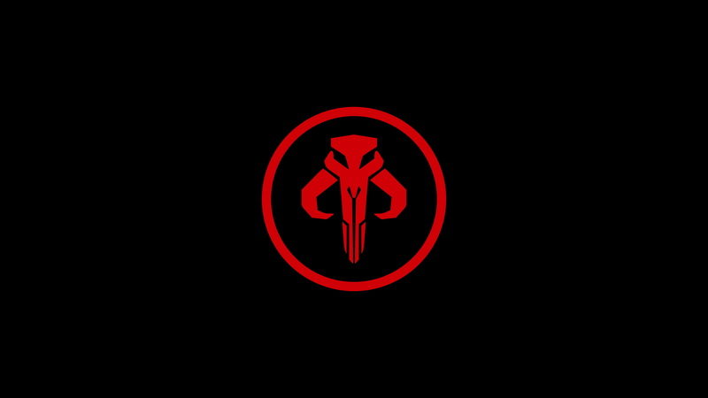 symbols, skull, simple background, The Mandalorian, black background, Star Wars, 4K