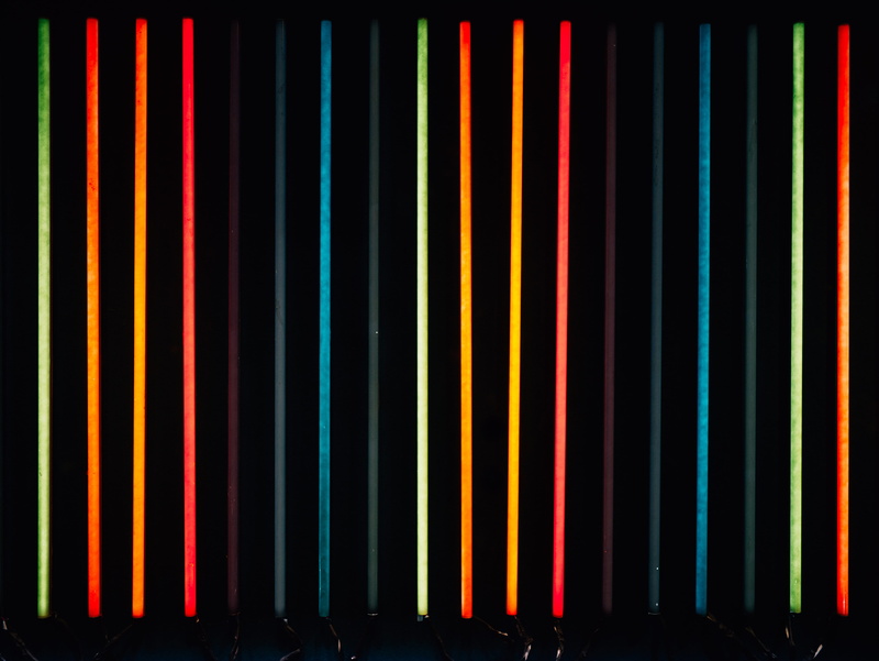 neon, lighting equipment, yellow, red, tube lights, variation, united states, close-up, full frame, backgrounds, stage, multicolor, illuminated, multi colored