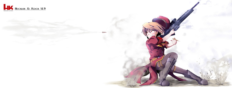 hat, stockings, 2K, white, original, red, boots, blonde, short, o ryoku, gun, weapon, hair