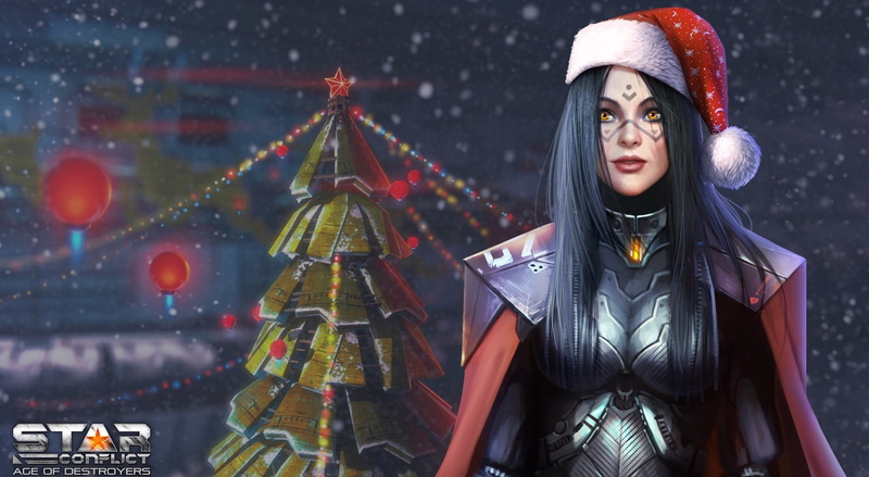 holiday, one person, Other Games, looking at camera, night, portrait, Christmas, winter, decoration, outdoors, christmas decoration, star conflict, 1080P