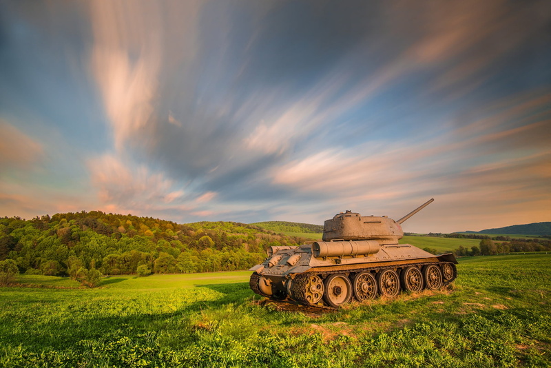 1080P, field, T-34-85, the sky, tank