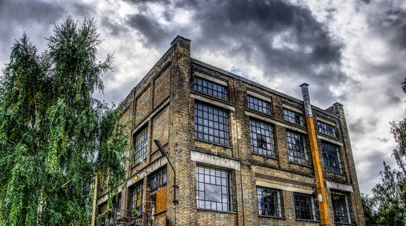 clouds, built structure, storm, historically, the past, sky, factory building, day, building, no people, old, 5K, nature, low angle view, green, cloud - sky
