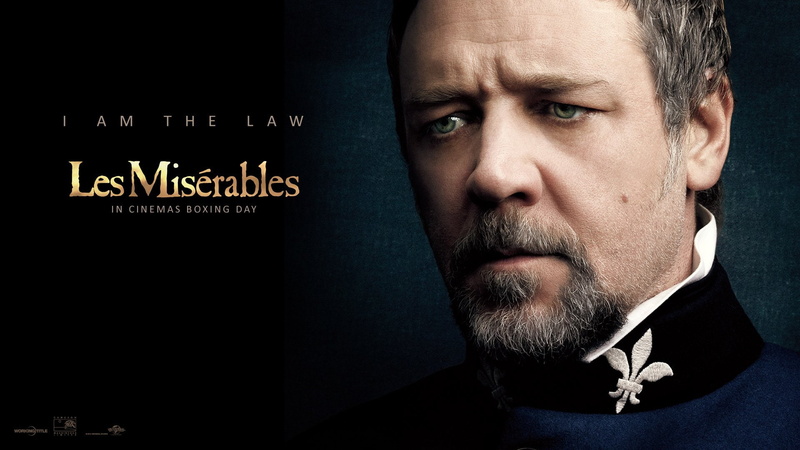 portrait, human face, Movie, men, western script, contemplation, communication, black background, body part, beard, Les Miserables, mature men, Russell Crowe