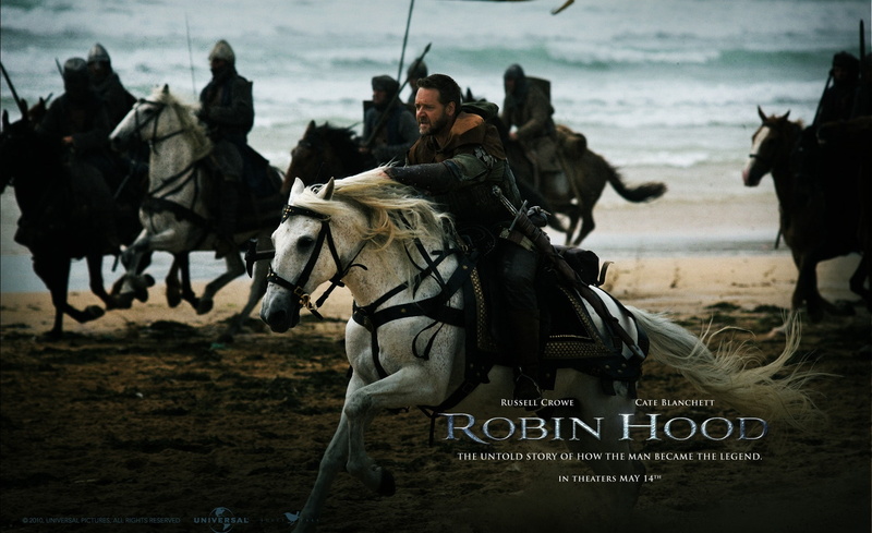 domestic, activity, robin hood 2010, sign, domestic animals, mammal, animal wildlife, russell crowe, horseback riding, text, livestock, Robin Hood, full length