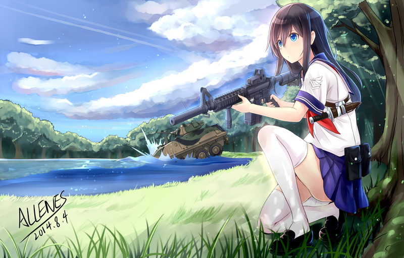 anime girls, 5K, anime, school uniform