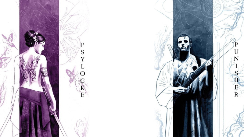Comics, Psylocke, Punisher, 1080P