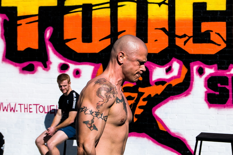 wall - building feature, carrying, graffiti, mid adult, personal trainer, shirtless, workout, sport, taco fleur, strongman, males, mural, farmer walks