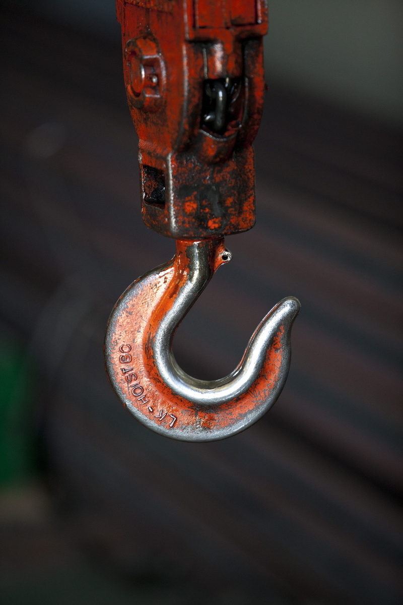 deterioration, close-up, hanging, carrying, decline, bad condition, no people, machine part, weathered, metal, outdoors, run-down, weight, focus on foreground