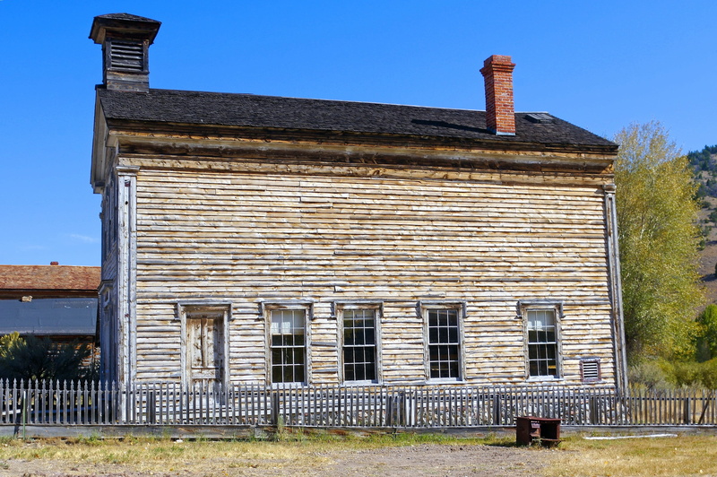 outdoors, mining, barrier, ghost town, gold rush, brotherhood, nature, mine town, land, day, sky, wood - material, vigilante, mason, house, built structure