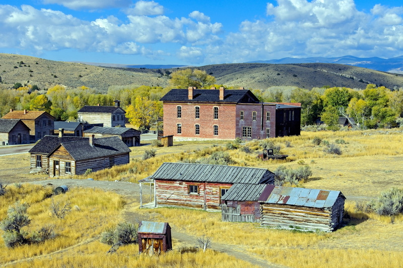 legacy, historic, rustic, agricultural building, old, montana, residential district, tree, mining, day, beaverhead, sky, gold, vigilante, blue, scenics - nature