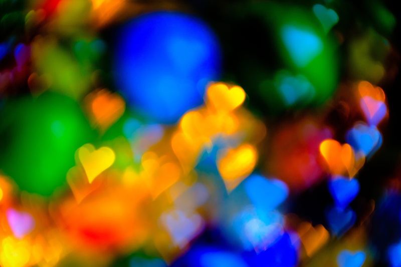 Hearts, Abstract, light, red, soft, pattern, shiny, christmas, Soft Focus, heart, circle, abstract backgrounds, bokeh, defocused, blue, backgrounds, close-up