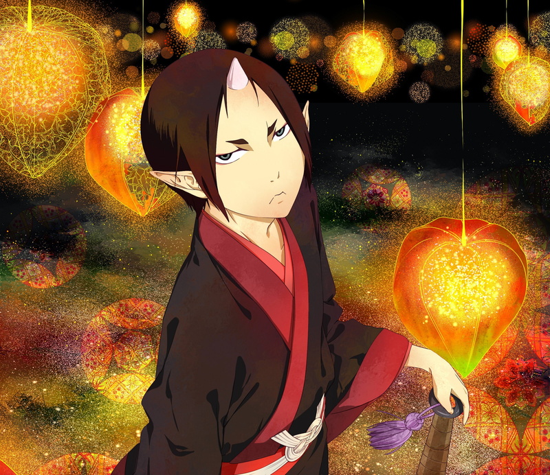 Cold-Blooded Hozuki, the demon, Hoozuki no Reitetsu, 1080P, berries, look, horn, Hozuki
