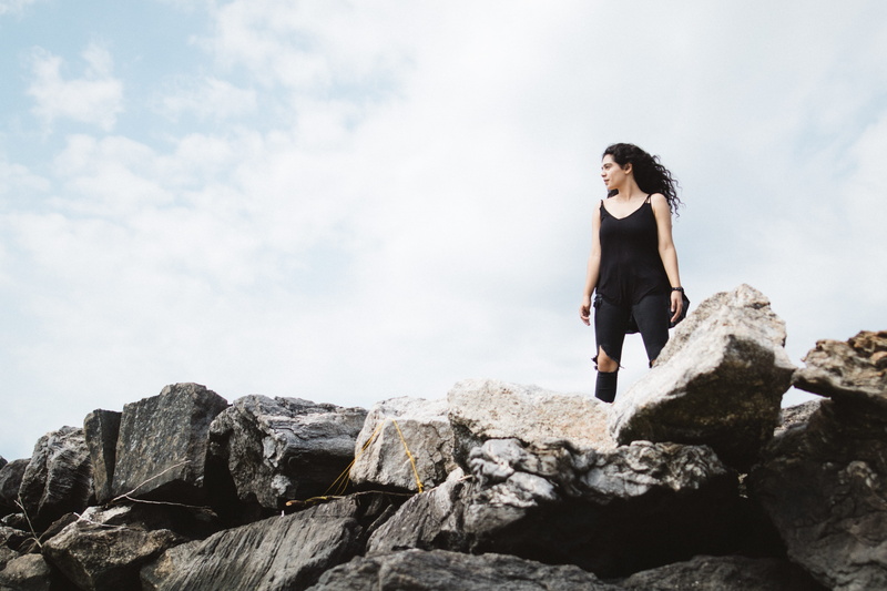 adult, hair, top, fearless, cloud - sky, female, beautiful woman, full length, women, black, feminine, spaghetti, beauty in nature, sky, standing, 5K