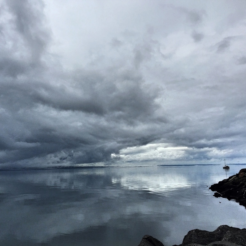 views, horizon over water, rock, scenics - nature, nature, day, no people, overcast, thunder, 1080P, cloud - sky, beach, vättern, body, view, horizon
