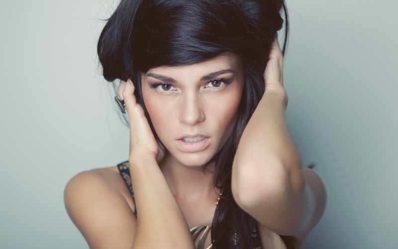 women, casey carlson, dark hair, 2K, brown eyes, teeth, portrait, face