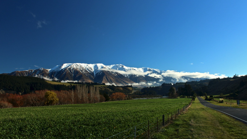 land, mountain range, mountain, grass, scenics - nature, tranquil scene, tobias keller, snow, sky, 4K, beauty in nature, blue, new zealand, landscape