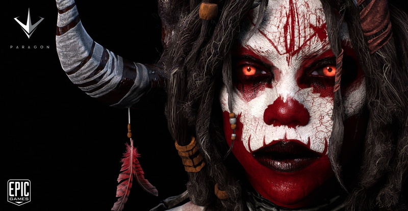 looking at camera, 1080P, paragon, dark, human face, headshot, make-up, body part, evil, one person, indoors, portrait, bizarre, Morigesh, demon - fictional character