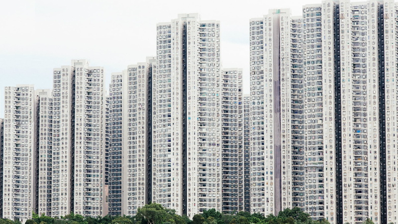 landscape, architecture, tower, tall - high, development, residential district, green, labeled, boxes, office, office building exterior, skyscraper, no people