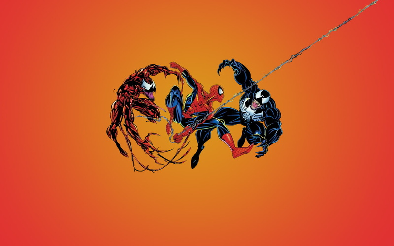 720P, spider, orange, cartoon/comic, man, hd, venom