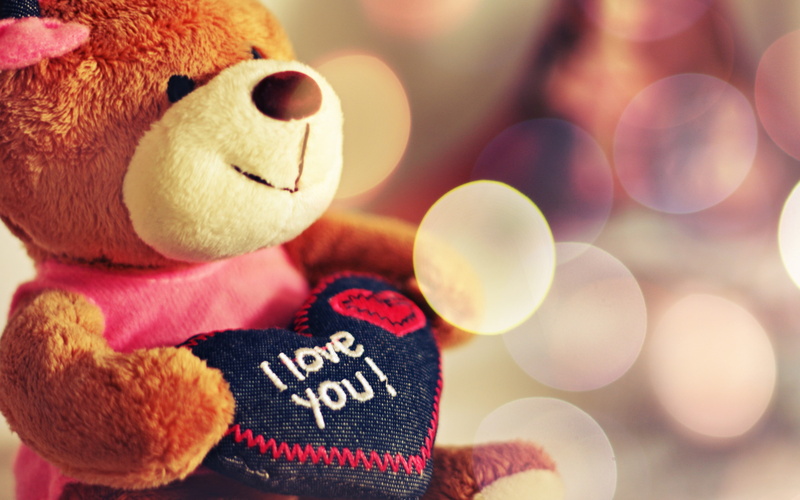 teddy bears, love, 2K
